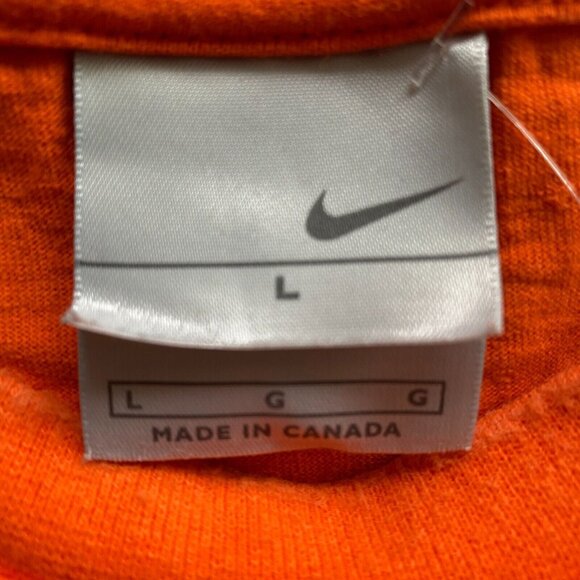 2000s Y2K NIKE KNVB Nederland Soccer Orange Graphic Tee Shirt Silver Tag - Picture 3 of 7
